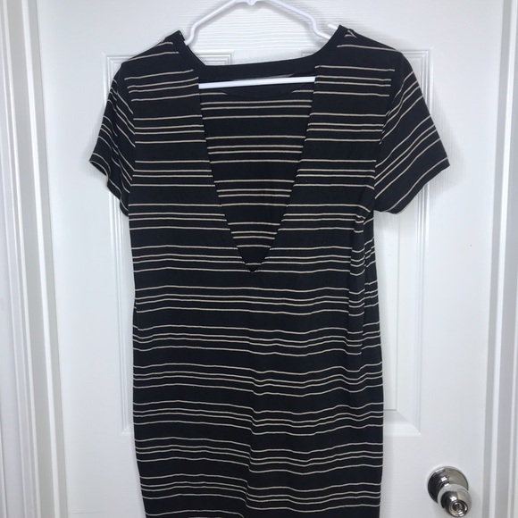 F21 black striped dress - Picture 1 of 2